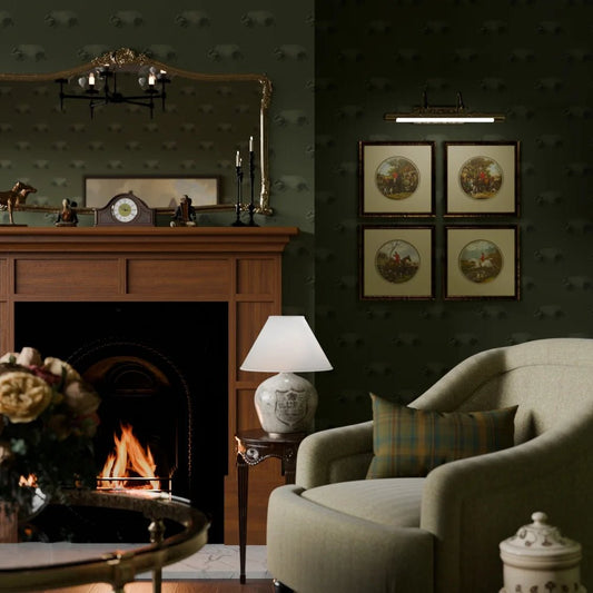 Lord Brocktree Wallpaper - Gentleman Green - LAN100203 - Lucie Annabel - Premier Wallcovering