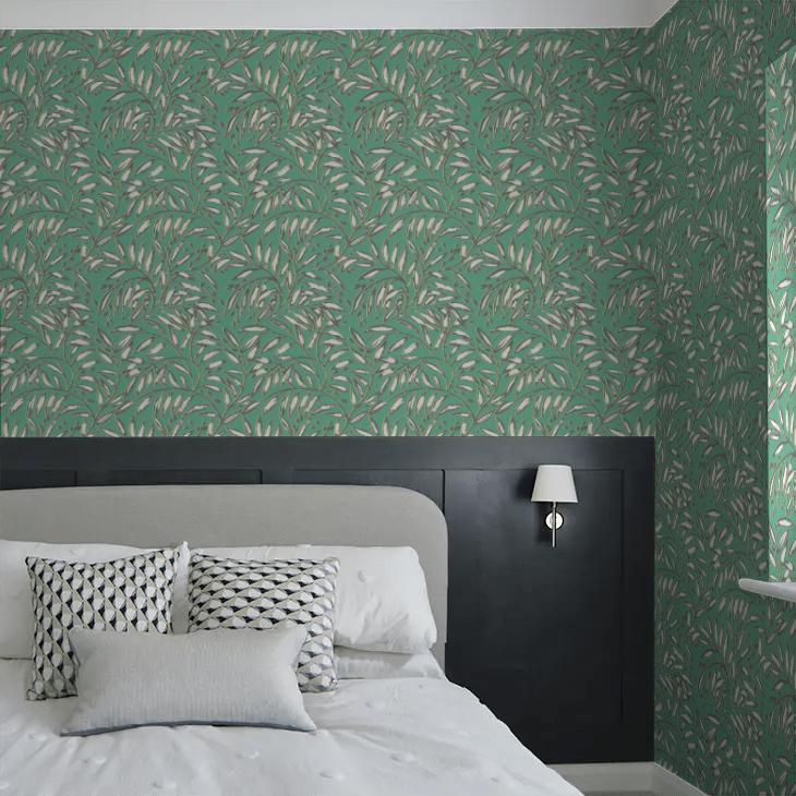Lorena Vine Wallpaper - Emerald - Ohpopsi - RON50111W - Premier Wallcovering