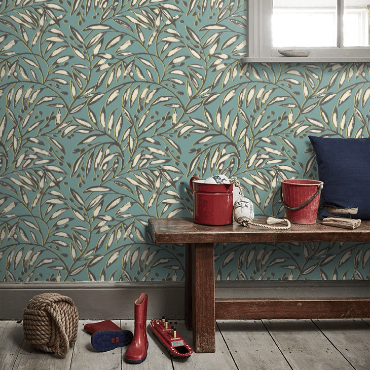 Lorena Vine Wallpaper - Petrol - Ohpopsi - RON50112W - Premier Wallcovering
