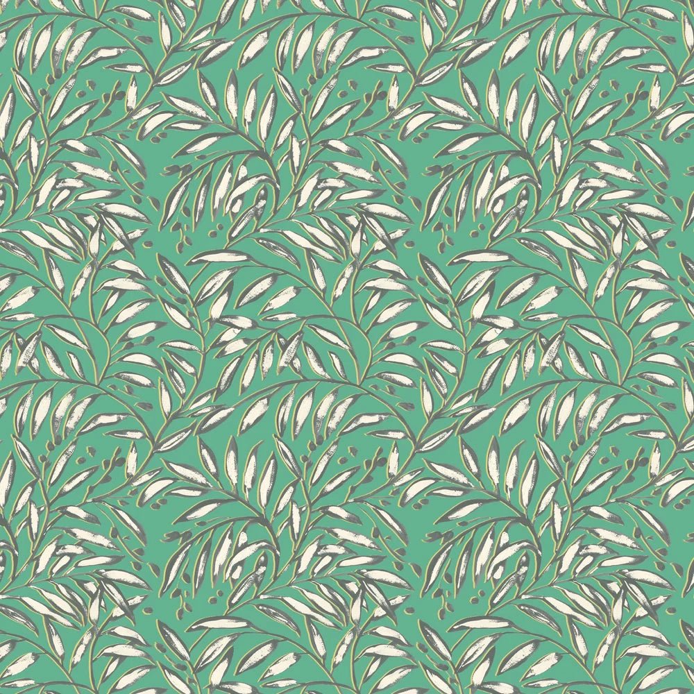 Lorena Vine Wallpaper - Emerald - Ohpopsi - RON50111W - Premier Wallcovering