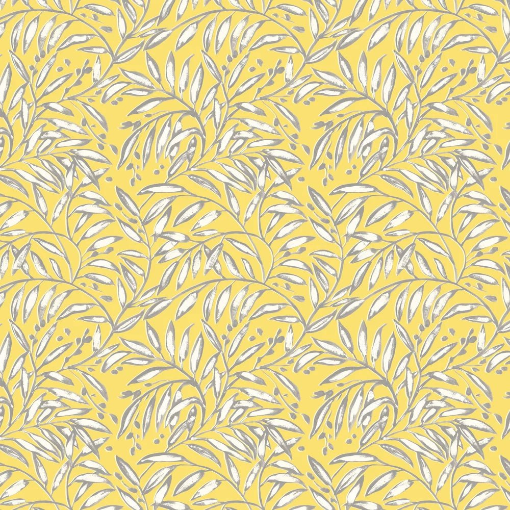 Lorena Vine Wallpaper - Sunshine - Ohpopsi - RON50115W - Premier Wallcovering