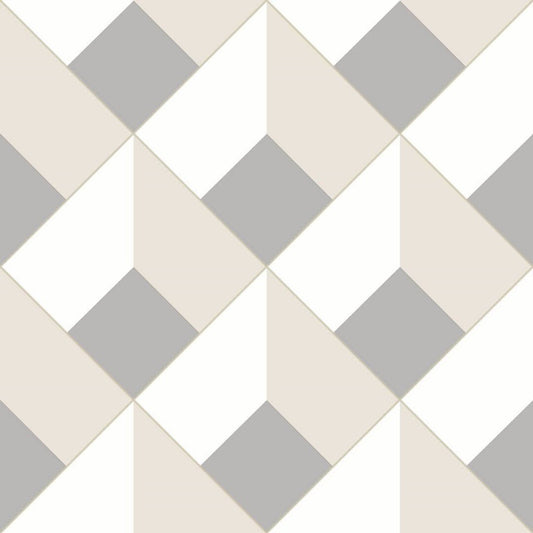 Losange Perception Wallpaper - Taupe - Casadeco - 86511323 - Premier Wallcovering