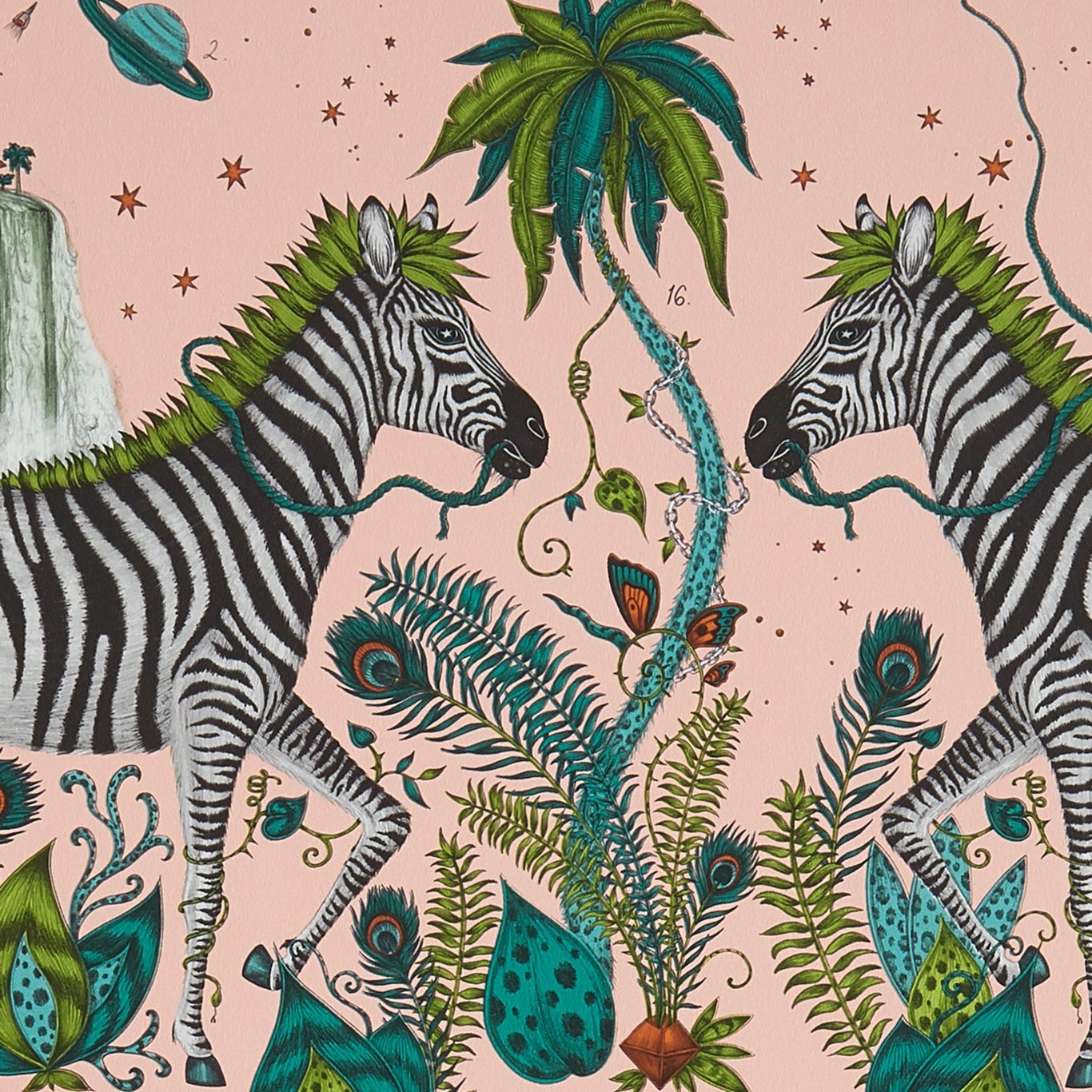 Lost World Wallpaper - Pink - Clarke & Clarke - Emma J Shipley - W0117/04 - Premier Wallcovering