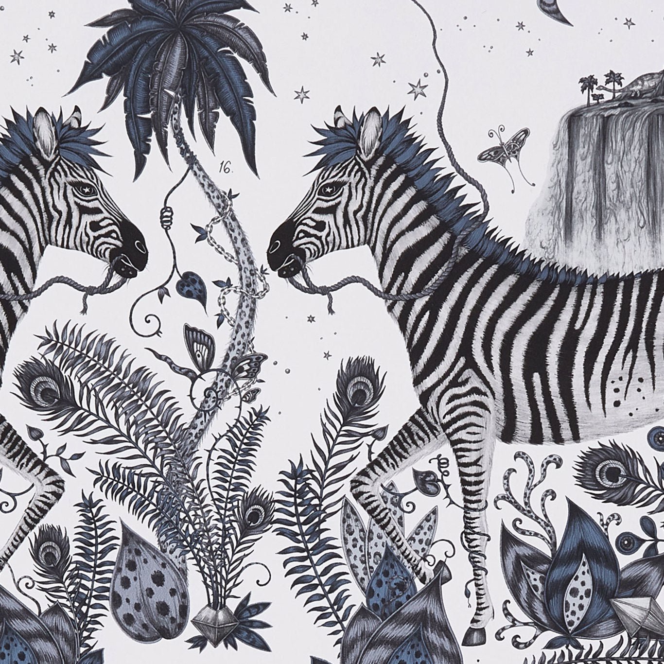 Lost World Wallpaper - Blue - Clarke & Clarke - Emma J Shipley - W0117/01 - Premier Wallcovering