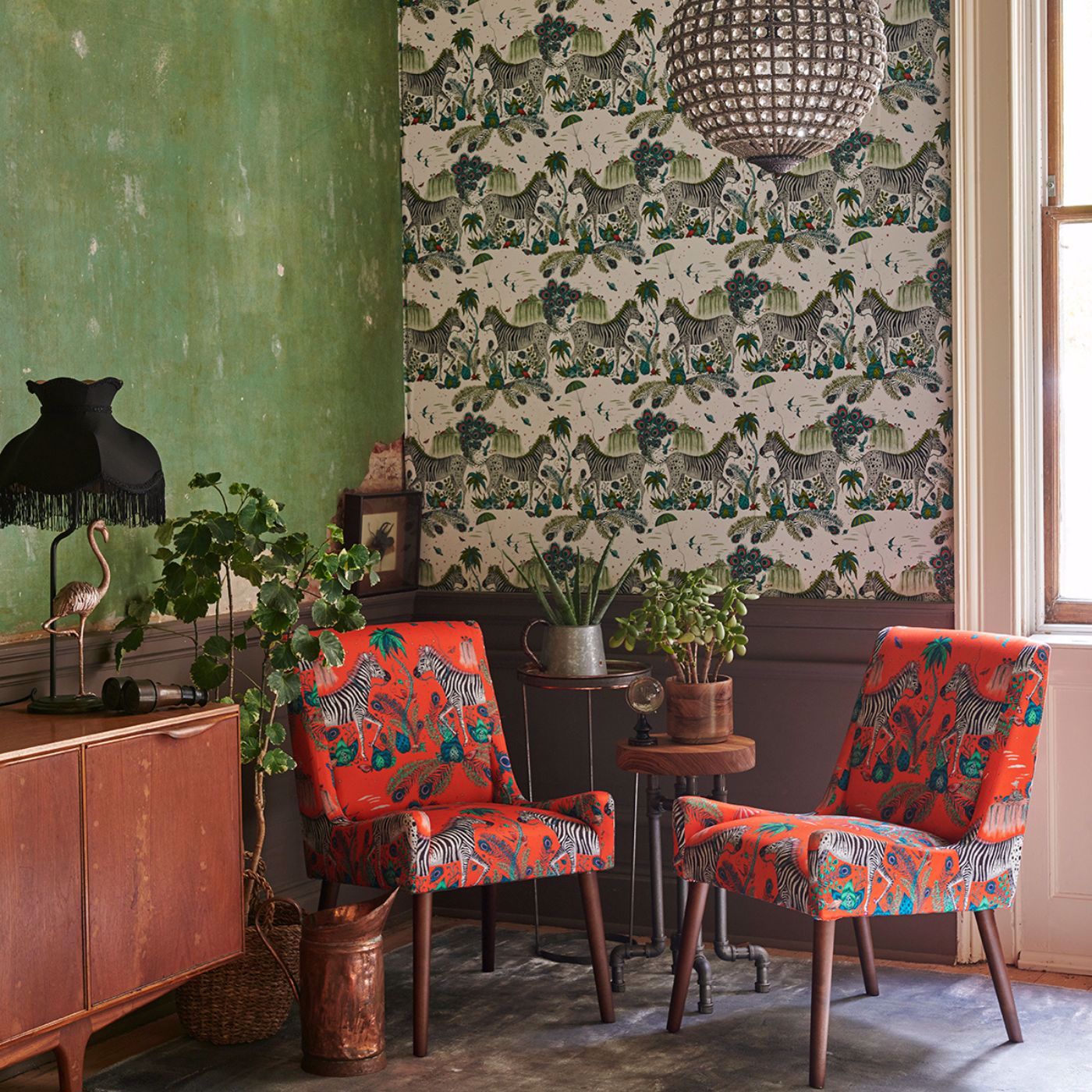 Lost World Wallpaper - Green - Clarke & Clarke - Emma J Shipley - W0117/02 - Premier Wallcovering