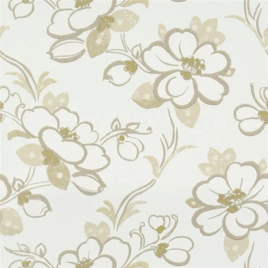 Lotus Flower Wallpaper - Oyster - P571/01 - Designers Guild - Premier Wallcovering