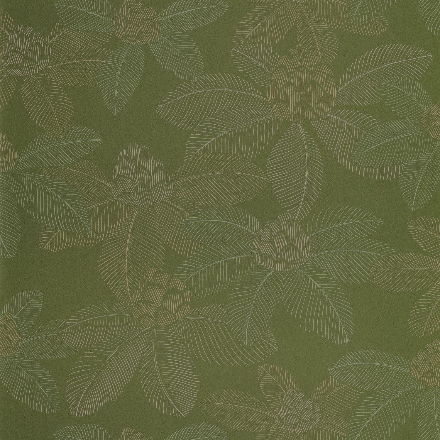 Lotus Wallpaper - Vert mousse - Caselio - 106657172 - Premier Wallcovering
