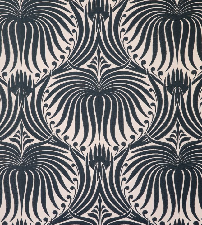 Lotus Wallpaper - Black - 2063 - Farrow & Ball - Premier Wallcovering