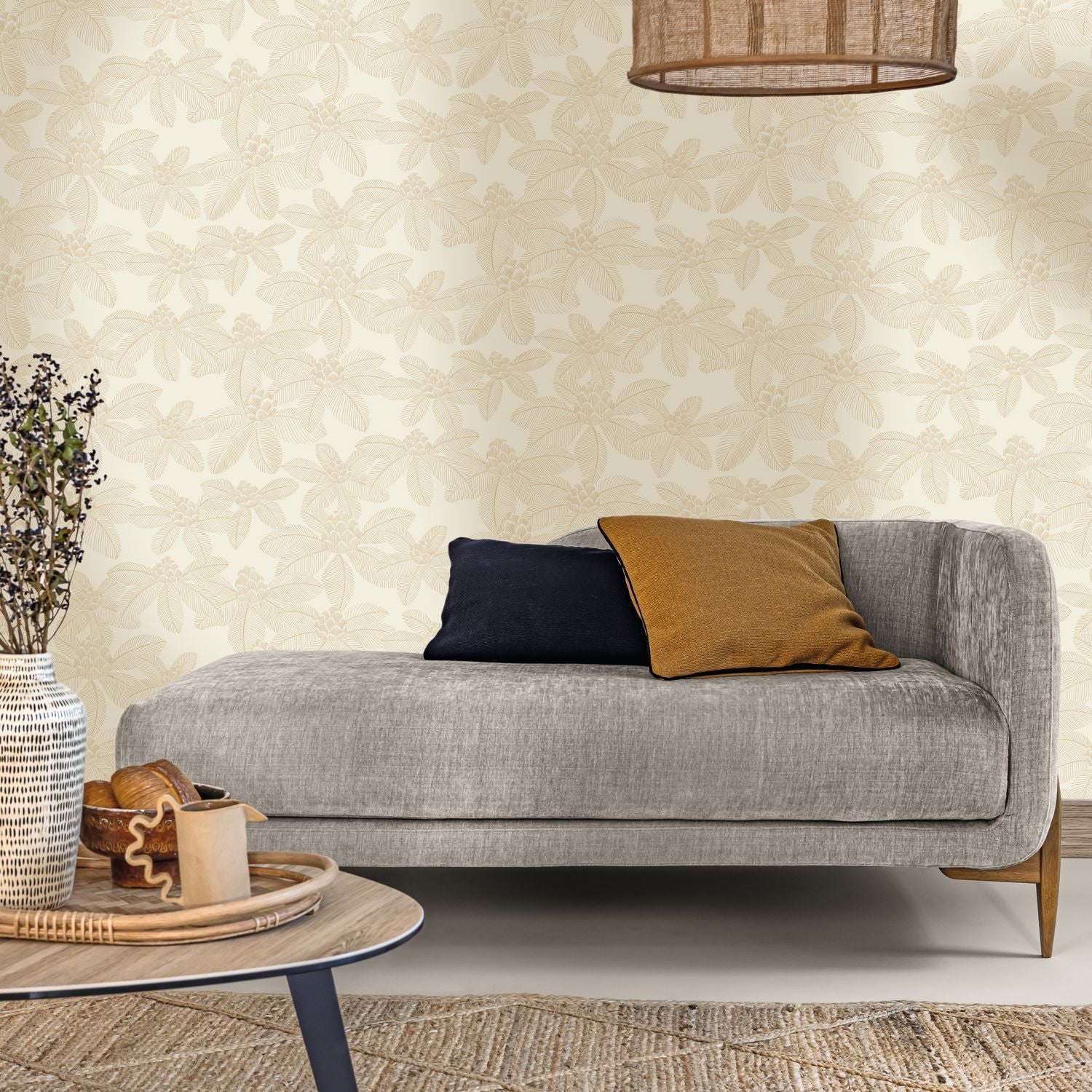 Lotus Wallpaper - Beige - Caselio - 106650268 - Premier Wallcovering