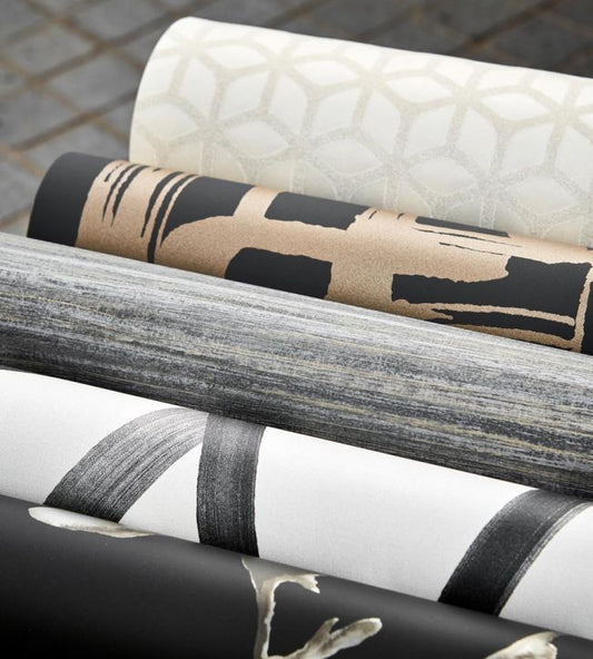 Lotus Wallpaper - Onyx/Silver - HTEW112602 - Harlequin - Premier Wallcovering
