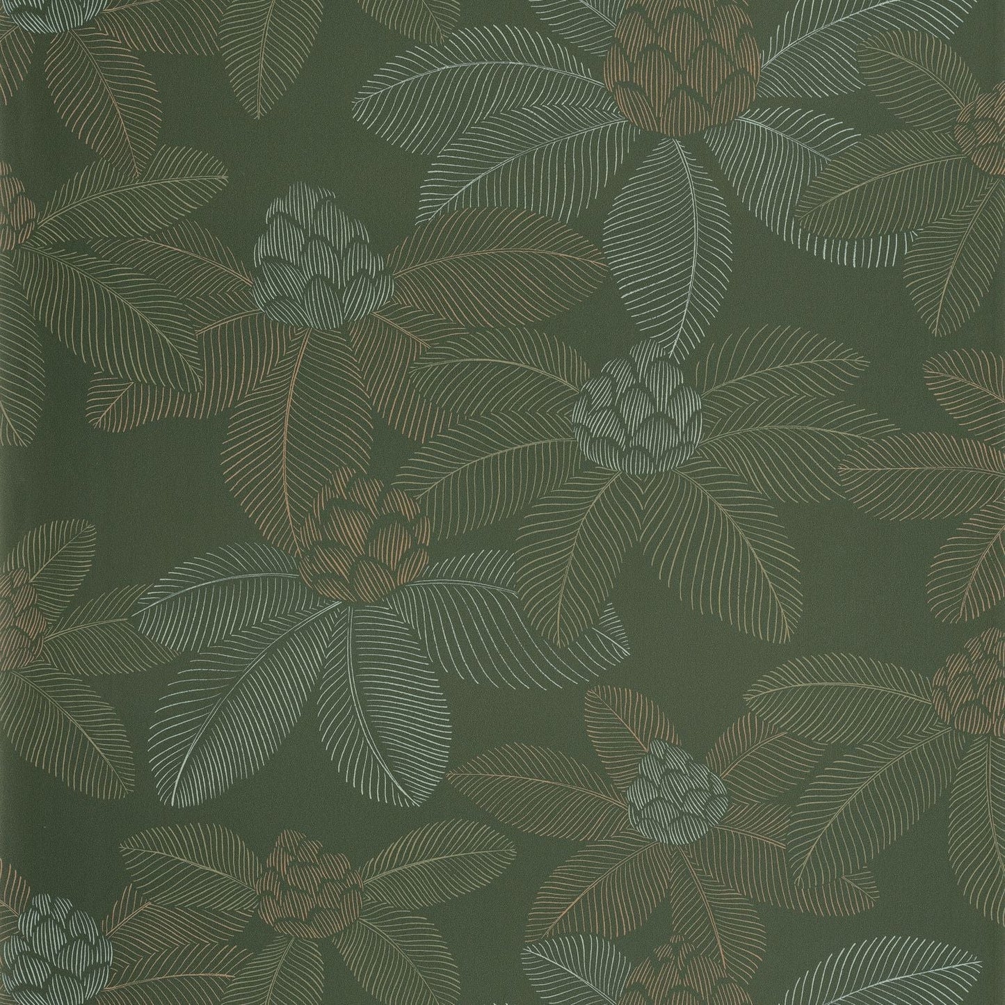 Lotus Wallpaper - Vert anglais - Caselio - 106657290 - Premier Wallcovering