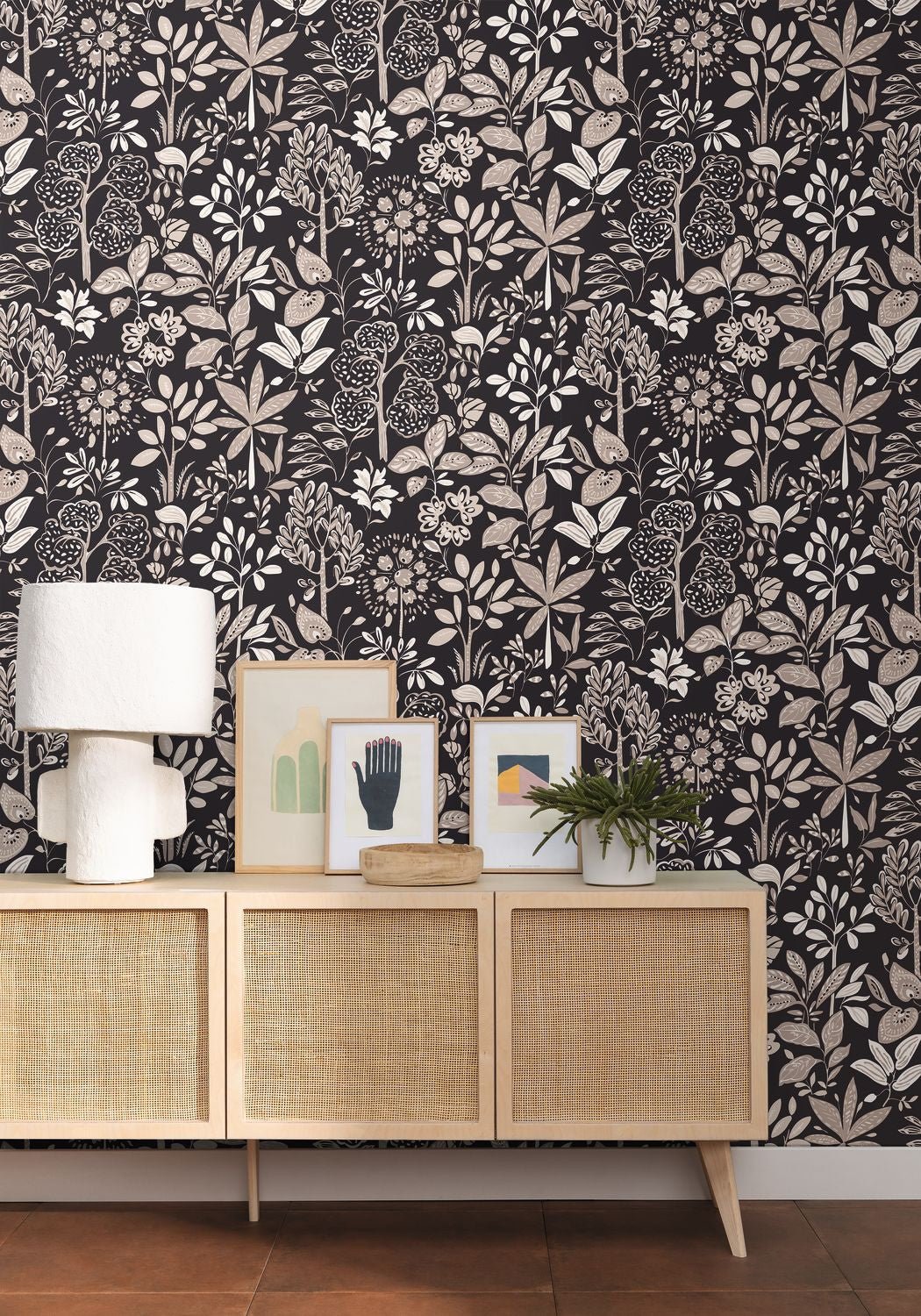 Louise Wallpaper - Noir - Caselio - 103111099 - Premier Wallcovering