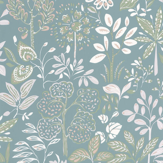 Louise Wallpaper - Bleu Fumee - Caselio - 103116060 - Premier Wallcovering
