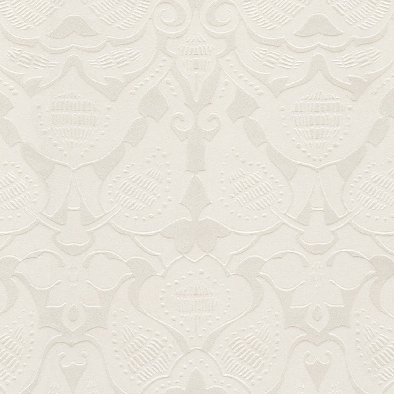 Lounge Damask Wallpaper - Cream - Eijffinger - 388770 - Premier Wallcovering
