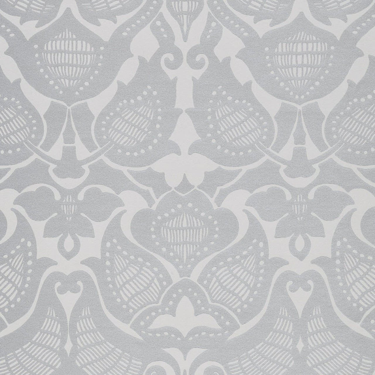 Lounge Damask Wallpaper - Silver - Eijffinger - 388772 - Premier Wallcovering