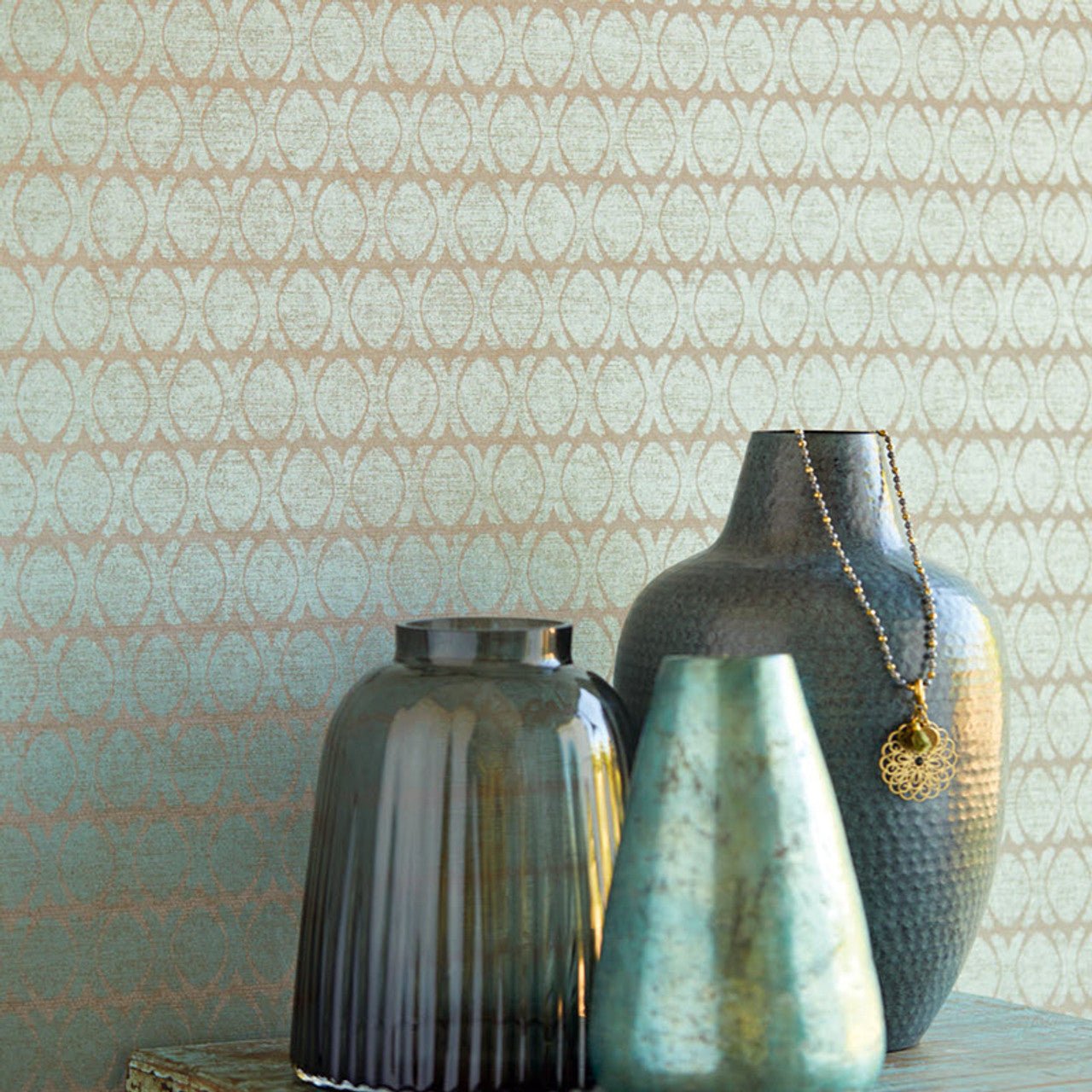Lounge Geometric Wallpaper - Teal - Eijffinger - 388713 - Premier Wallcovering