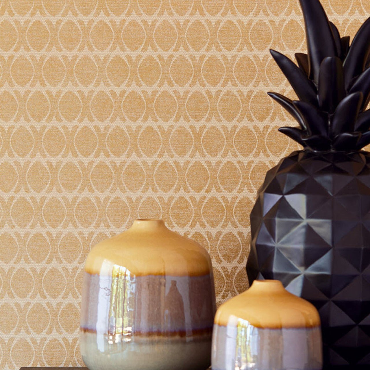 Lounge Geometric Wallpaper - Gold - Eijffinger - 388711 - Premier Wallcovering