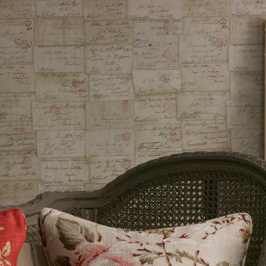 Love Letter Wallpaper - Cream - Andrew Martin - NAVLLPA - Premier Wallcovering