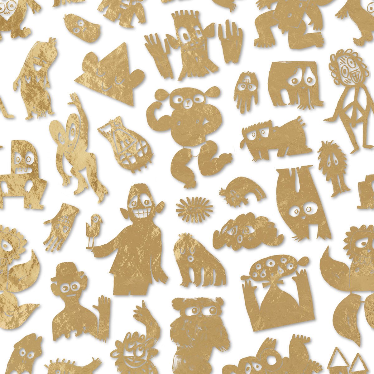 Love Machine Gold Foil Wallpaper - Gold/ White - NLXL - BKS - 06 - Premier Wallcovering