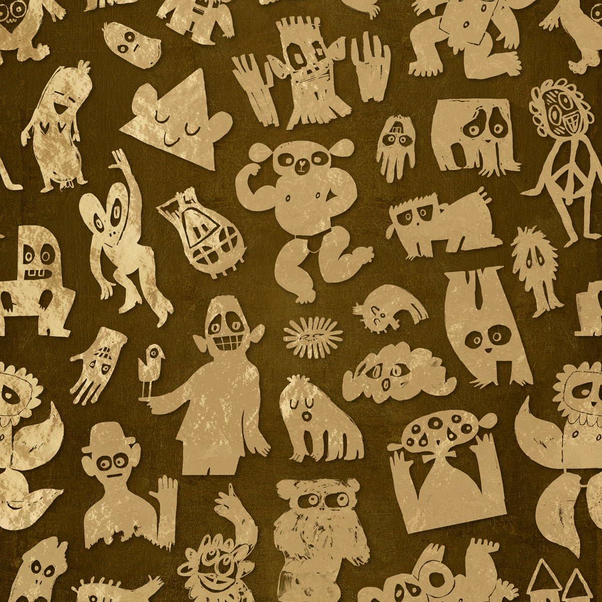 Love Machine Gold Foil Wallpaper - Gold/ Beige - NLXL - BKS - 07 - Premier Wallcovering