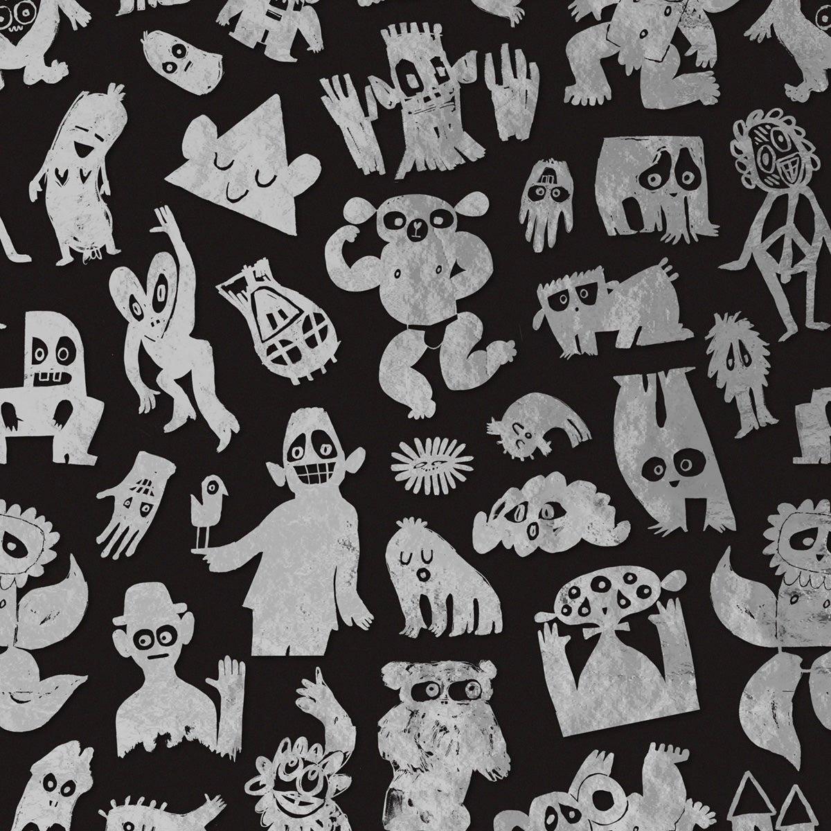 Love Machine Silver Foil Wallpaper - Silver/ Black - NLXL - BKS - 08 - Premier Wallcovering