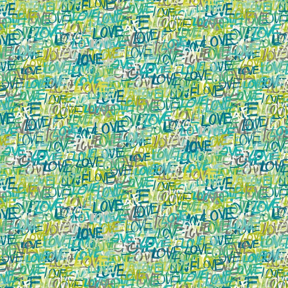 Love Scribble Wallpaper - Aquamarine - Ohpopsi - CEP50123W - Premier Wallcovering