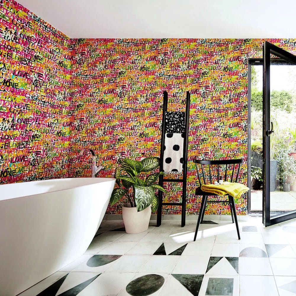 Love Scribble Wallpaper - Multi Riot - Ohpopsi - CEP50119W - Premier Wallcovering