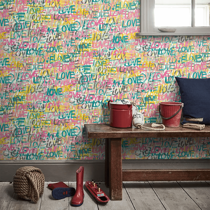 Love Scribble Wallpaper - Pastel Pop - Ohpopsi - CEP50122W - Premier Wallcovering