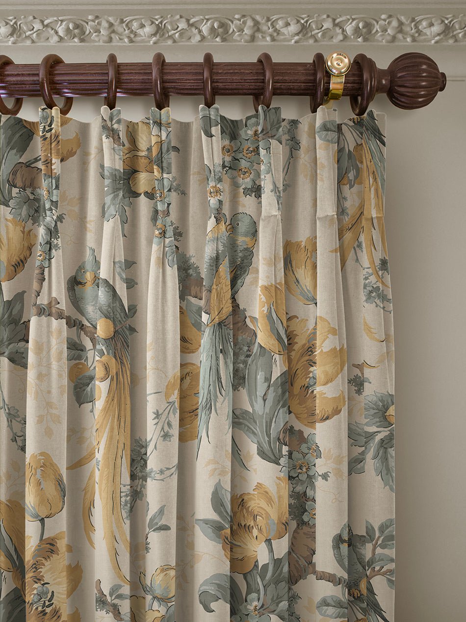 Lovebirds Recycled Velvet Fabric - Honey - Divine Savages - DVS172-LVEBRDS-HNY-VEL-MET - Premier Wallcovering