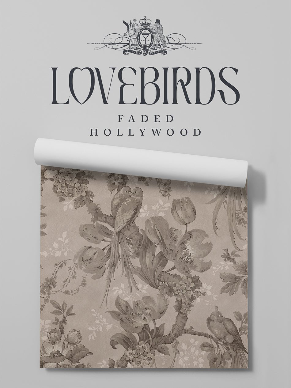 Lovebirds Wallpaper - Faded Hollywood - Divine Savages - DVS179-LVEBRDS-HOLW-WR - Premier Wallcovering