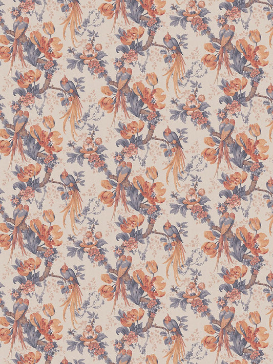 Lovebirds Wallpaper - Papaya - Divine Savages - DVS171-LVEBRDS-PAP-WR - Premier Wallcovering