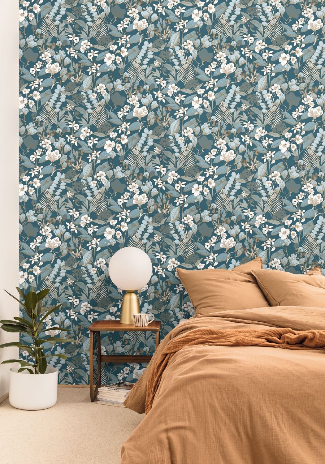 Lovely Field Wallpaper - Teal Blue - Caselio - 102656162 - Premier Wallcovering