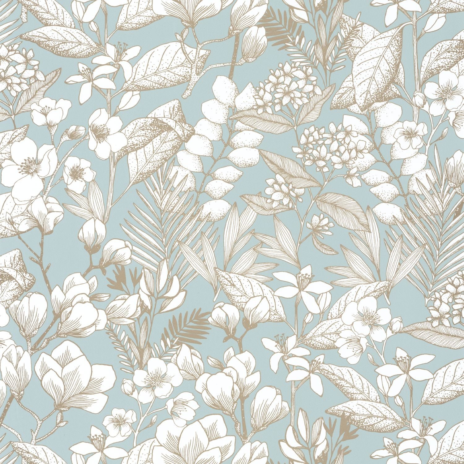Lovely Field Wallpaper - Smoke Blue - Caselio - 102656026 - Premier Wallcovering