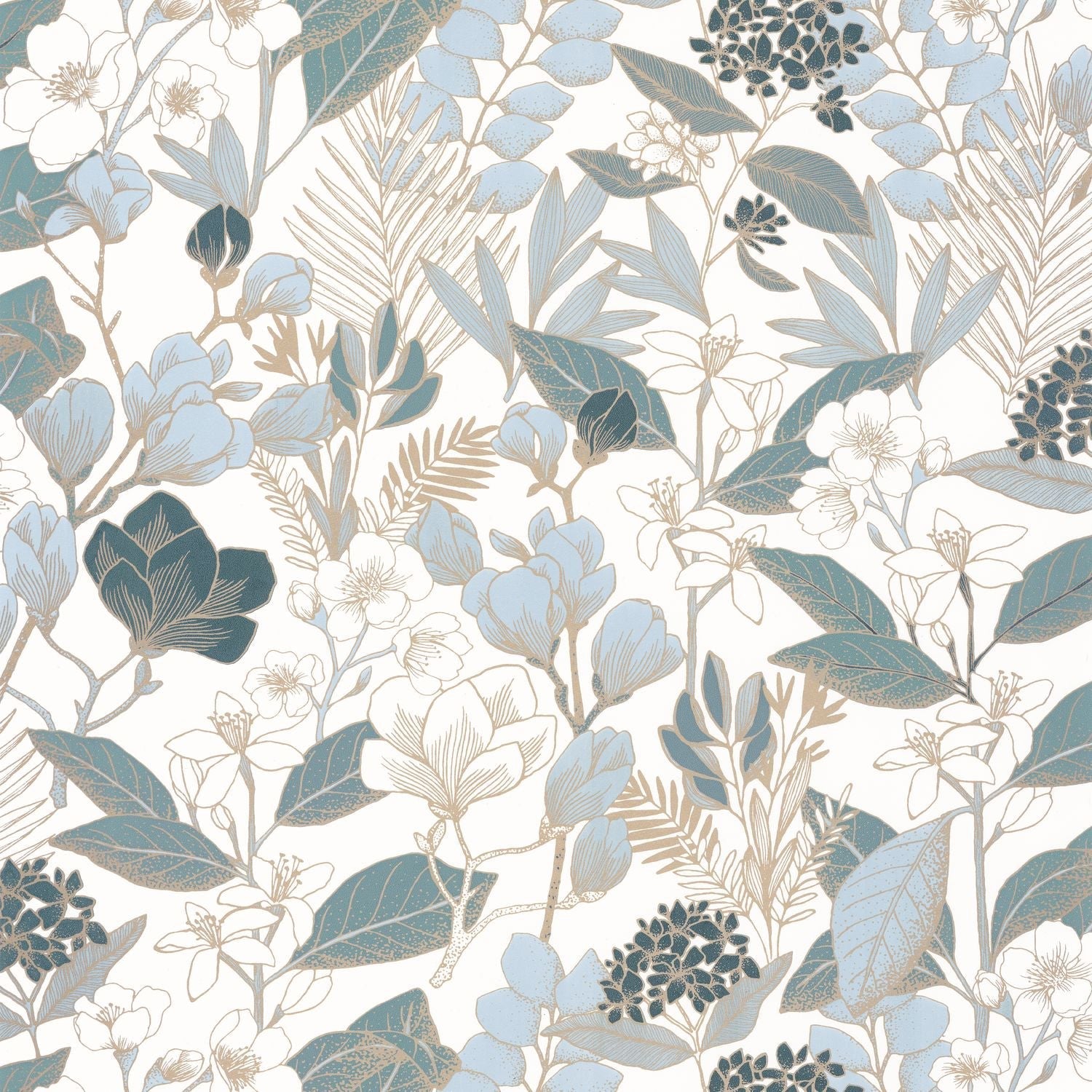 Lovely Field Wallpaper - Tzal Blue - Caselio - 102656260 - Premier Wallcovering