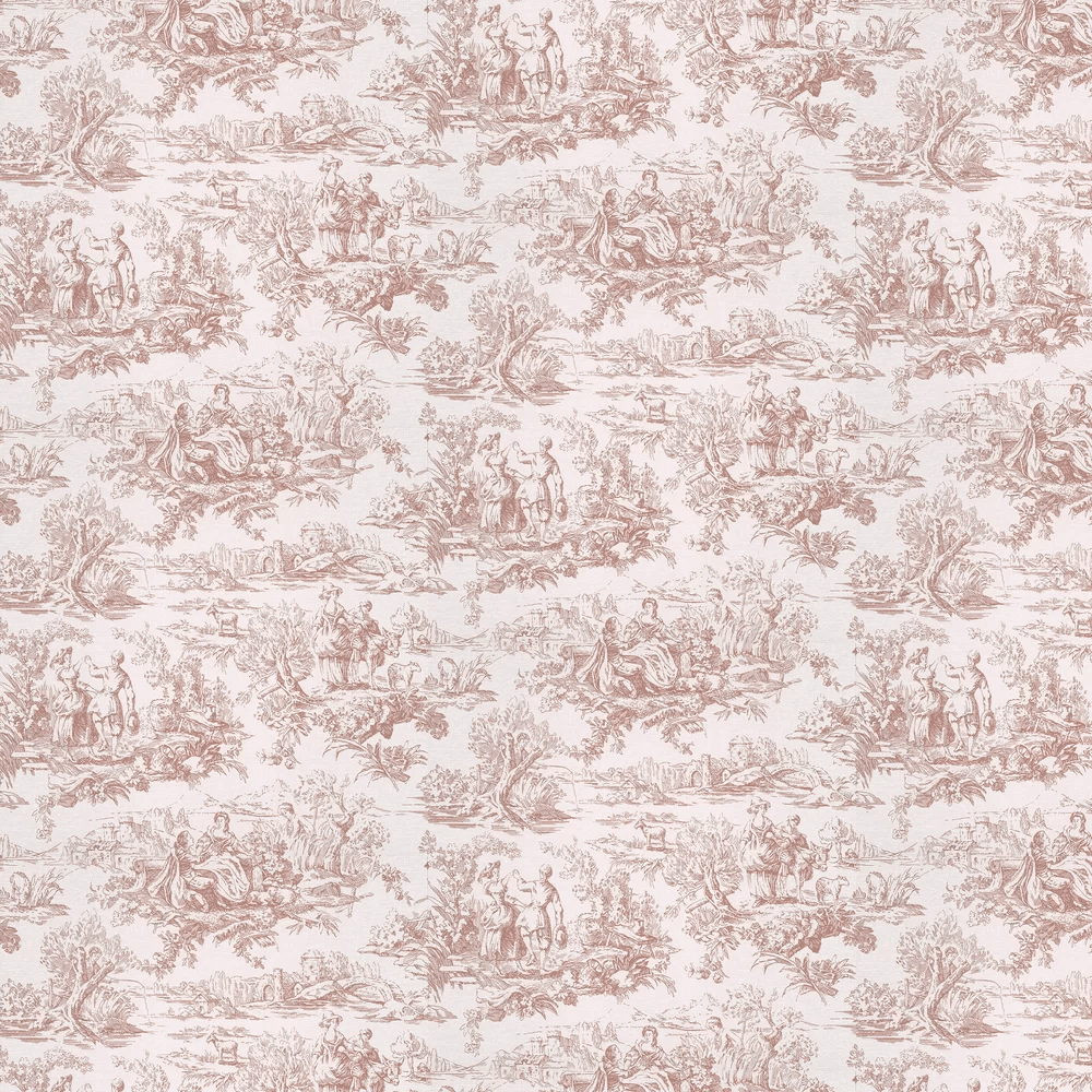 Lovers Toile Wallpaper - Blush - Little Greene - 0263LOBLUSH - Premier Wallcovering