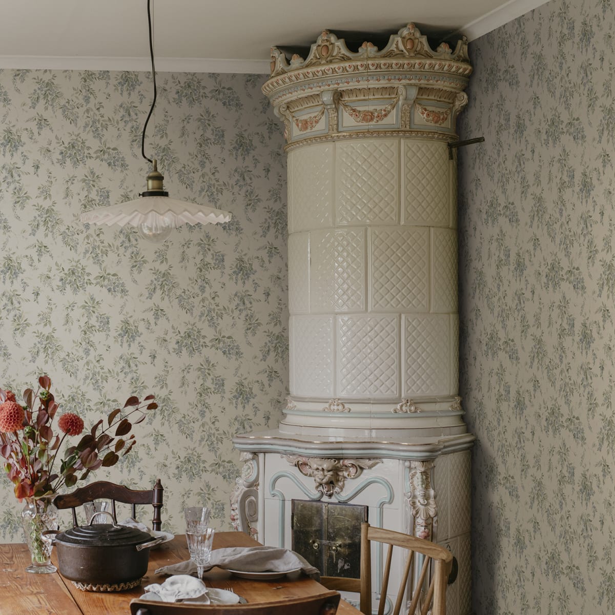 Lovisa Wallpaper - Blue - Sandberg - S10507 - Premier Wallcovering