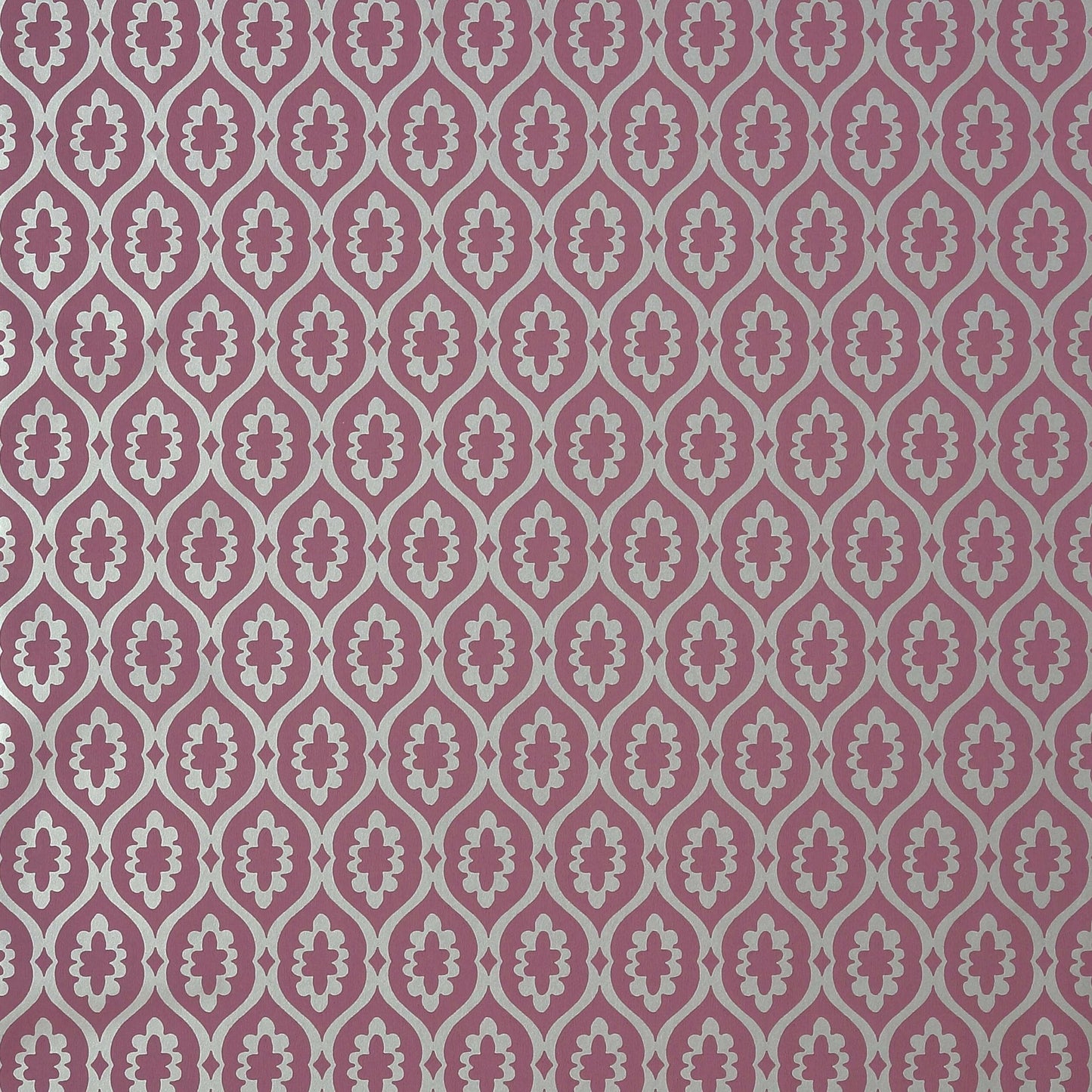 Lucas Wallpaper - Plum on Metallic Silver - Thibaut - T13049 - Premier Wallcovering