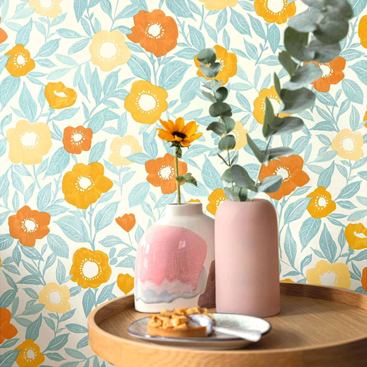 Lucky Wallpaper - Orange Jaune - Caselio - 104070646 - Premier Wallcovering