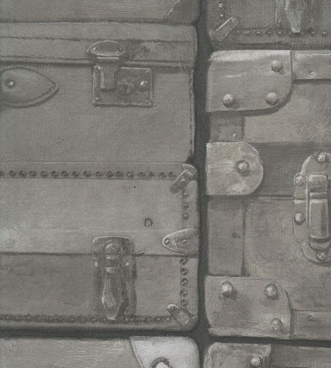 Luggage Wallpaper - Gunmetal - Andrew Martin - ENGLUGU - Premier Wallcovering