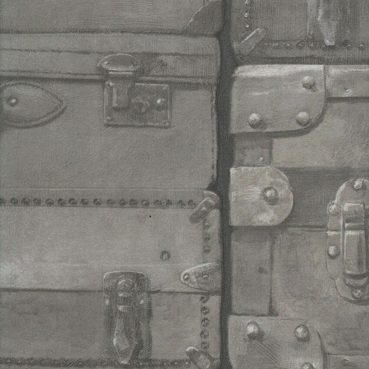 Luggage Wallpaper - Gunmetal - Andrew Martin - ENGLUGU - Premier Wallcovering