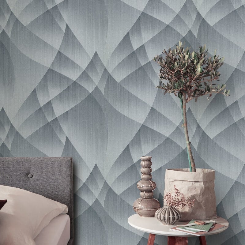 Lumina Geometric Metallic Wallpaper - Silver - Erismann - 10374 - 29 - Premier Wallcovering