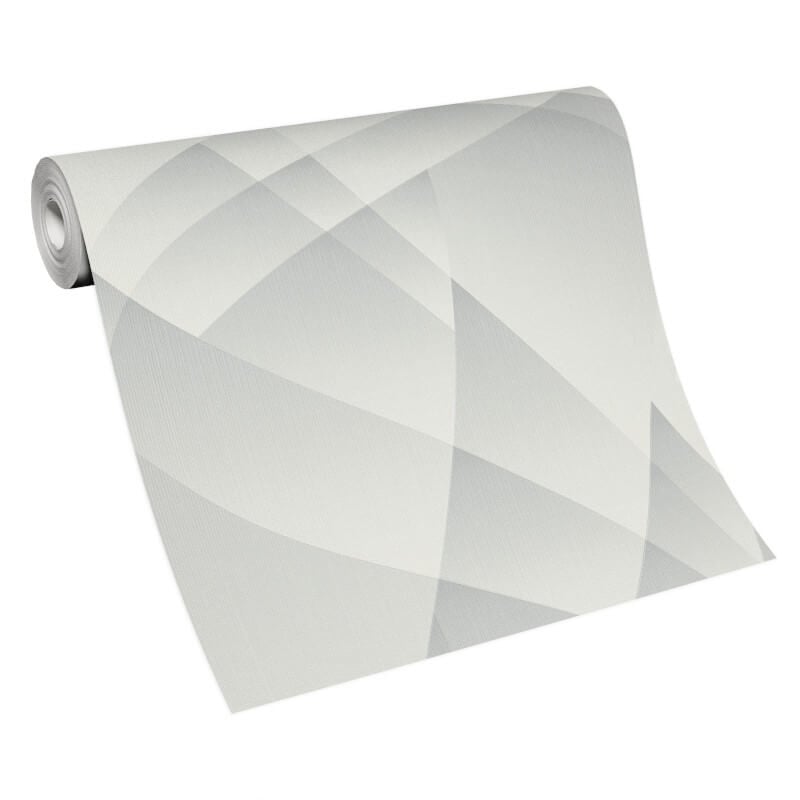 Lumina Geometric Metallic Wallpaper - Light Grey - Erismann - 10374 - 31 - Premier Wallcovering