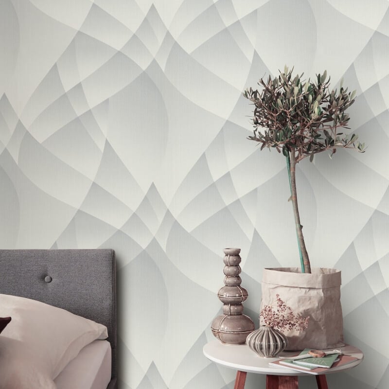 Lumina Geometric Metallic Wallpaper - Light Grey - Erismann - 10374 - 31 - Premier Wallcovering