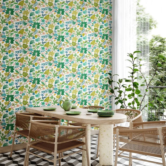 Lush Leaves Wallpaper - Fresh Fern - Ohpopsi - RON50116W - Premier Wallcovering