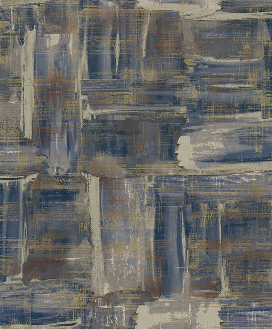 Lustre Abstract Wallpaper - Blue - Galerie - SM0602 - Premier Wallcovering