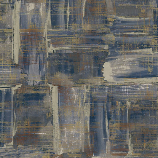 Lustre Abstract Wallpaper - Blue - Galerie - SM0602 - Premier Wallcovering