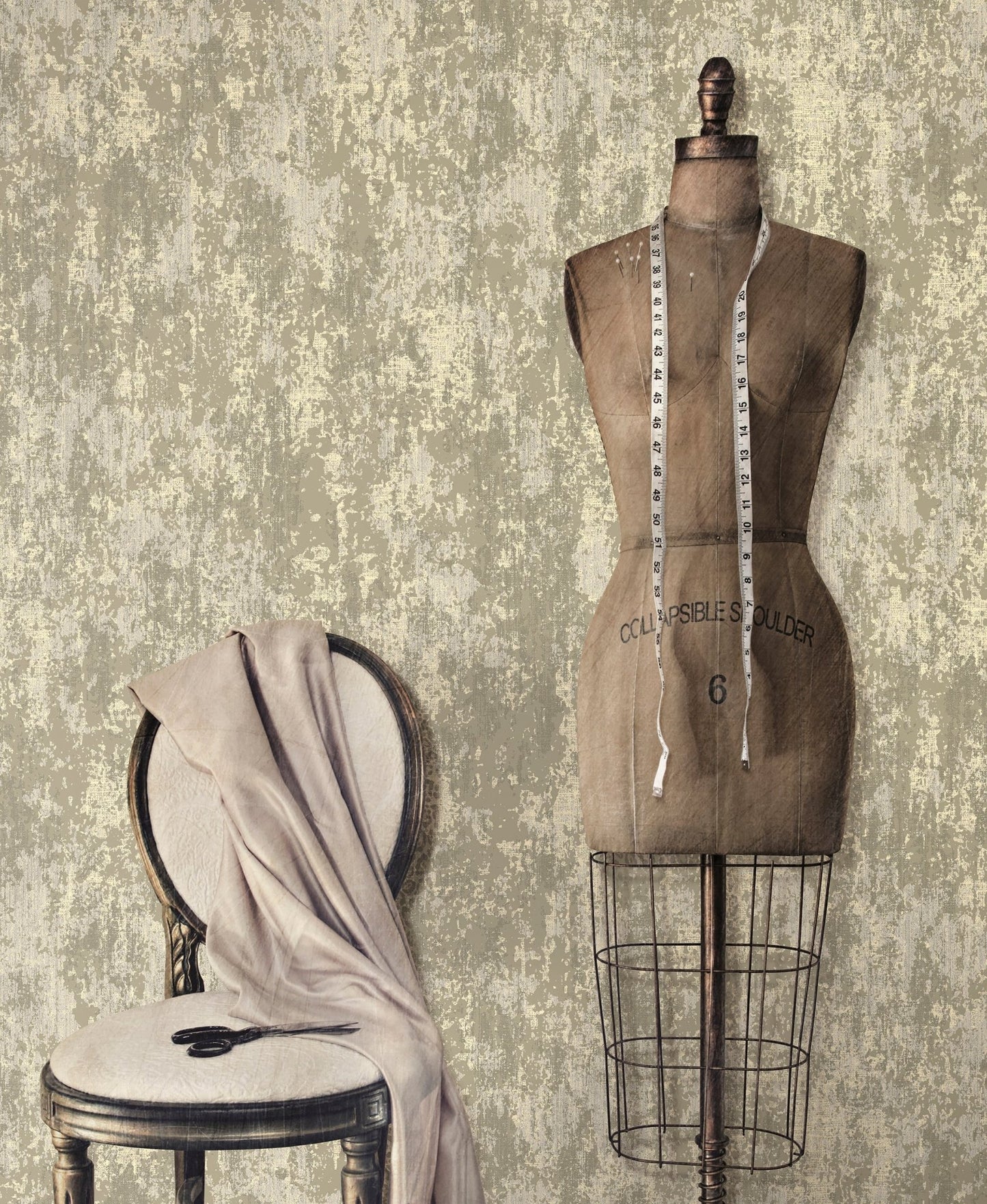Lustre Concrete Wallpaper - Gold - Galerie - SR28103 - Premier Wallcovering