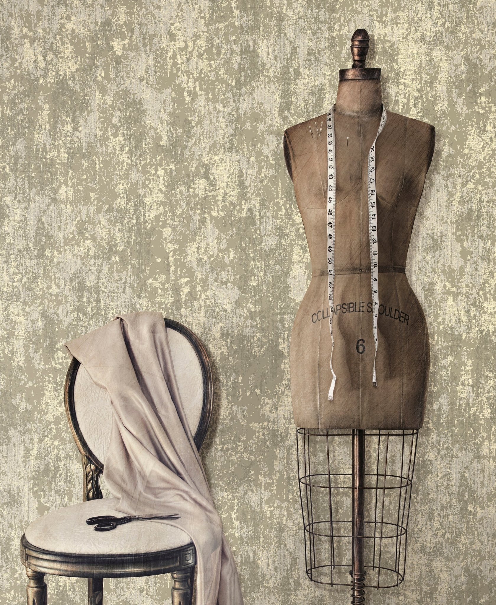 Lustre Concrete Wallpaper - Gold - Galerie - SR28103 - Premier Wallcovering