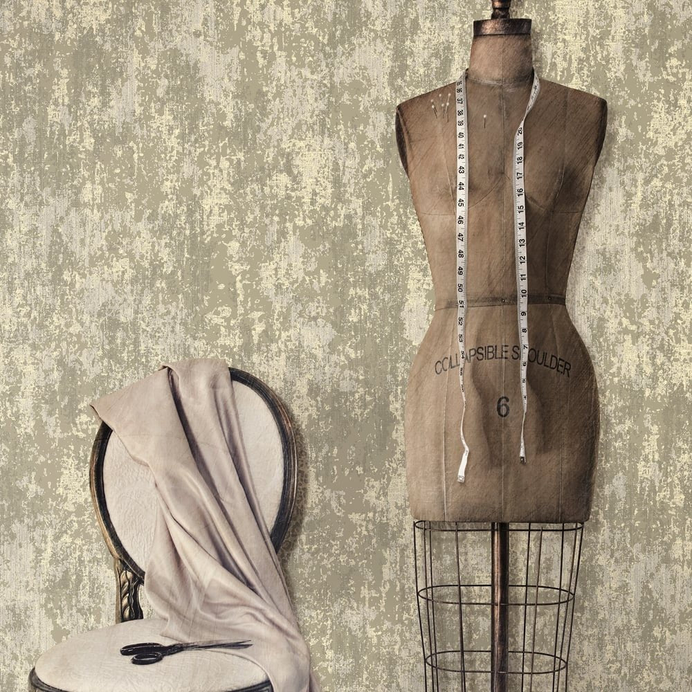 Lustre Concrete Wallpaper - Gold - Galerie - SR28103 - Premier Wallcovering