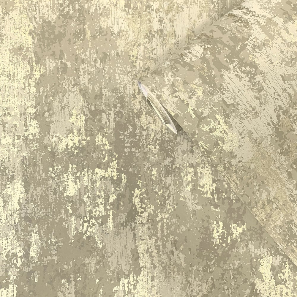 Lustre Concrete Wallpaper - Deep Gold - Galerie - SR28104 - Premier Wallcovering